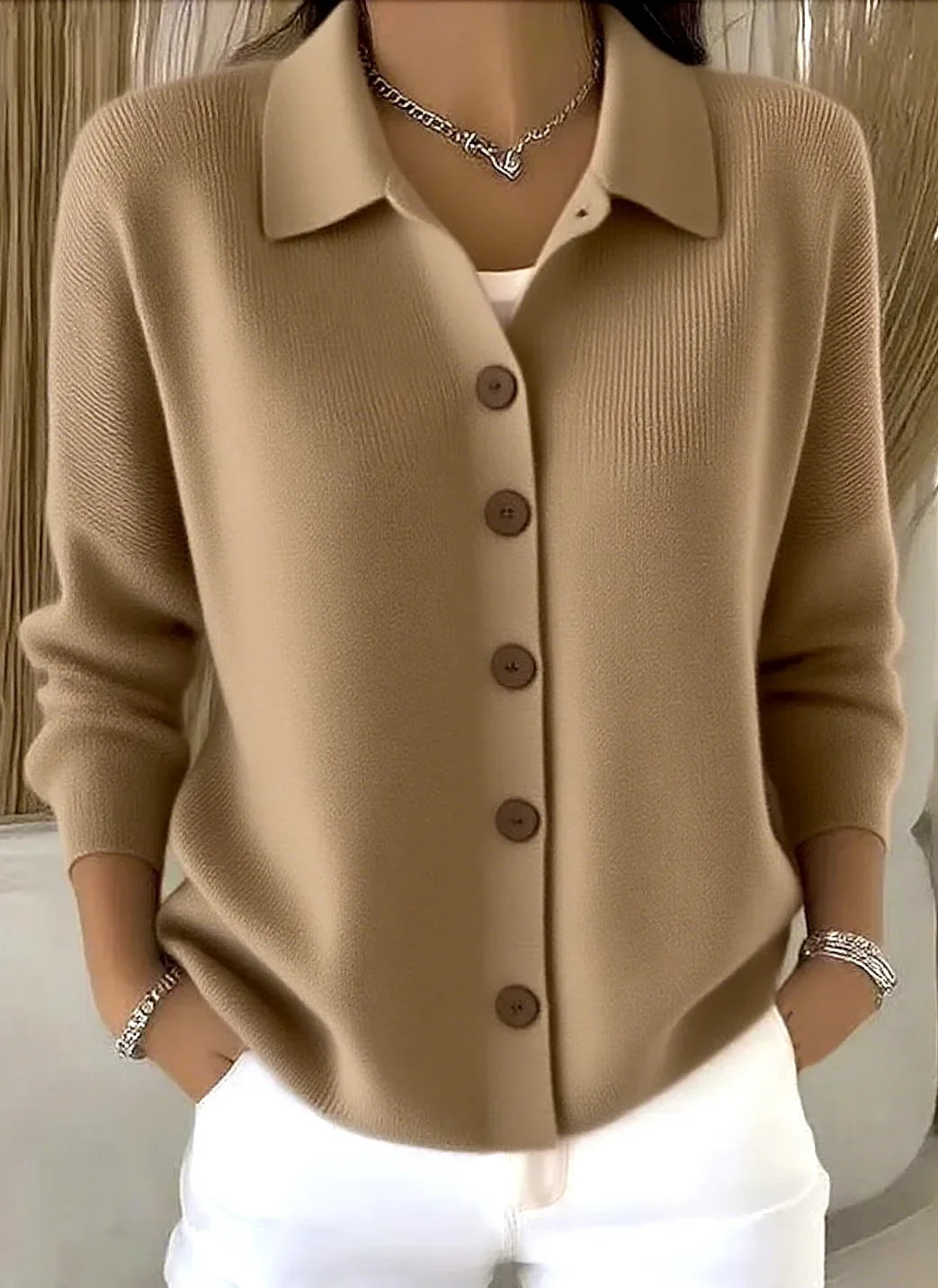 Elara Collared Knit Cardigan