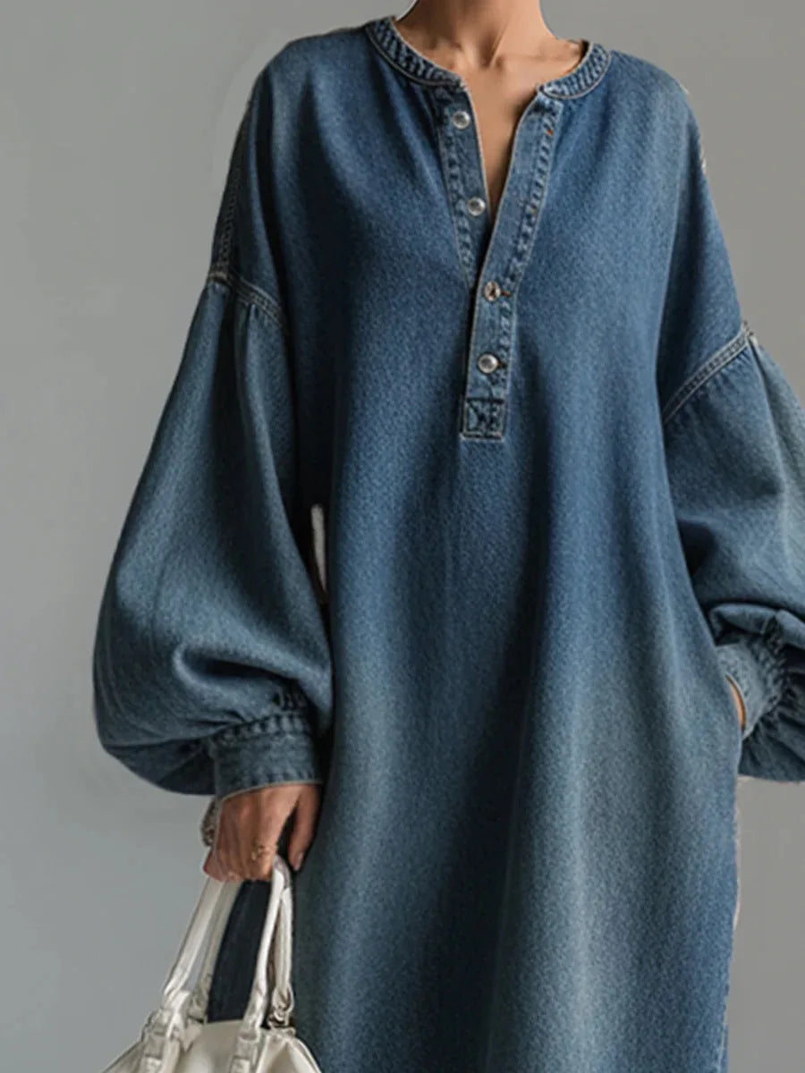 Amanda Relaxed Denim Maxi Dress