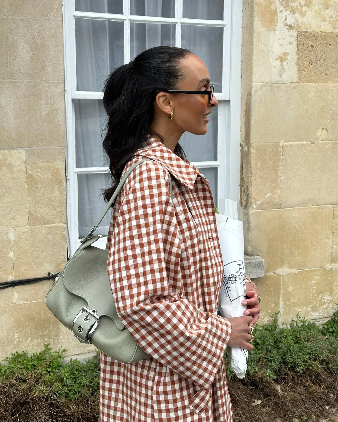 Emory Gingham Trench Coat
