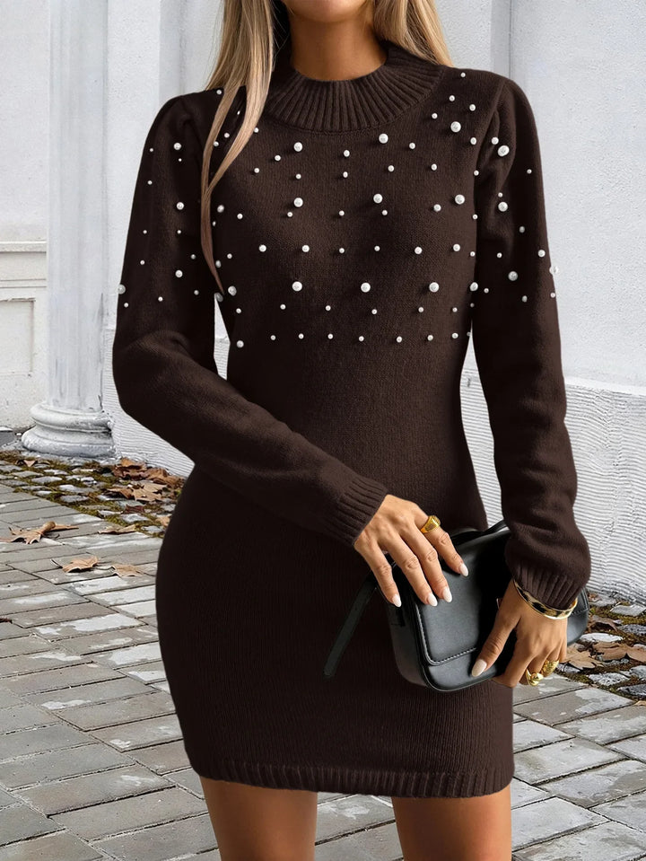Odessalyn Pearl Beaded Sweater Dress