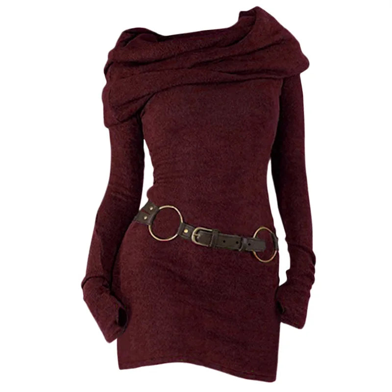 Marielys Cowl Neck Sweater Dress