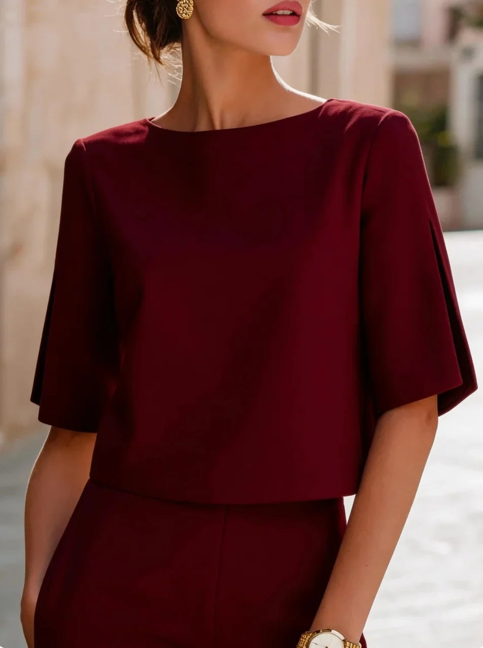 Linda Elegant Bateau Neck Top