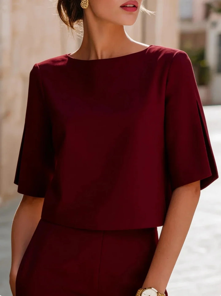 Linda Elegant Bateau Neck Top