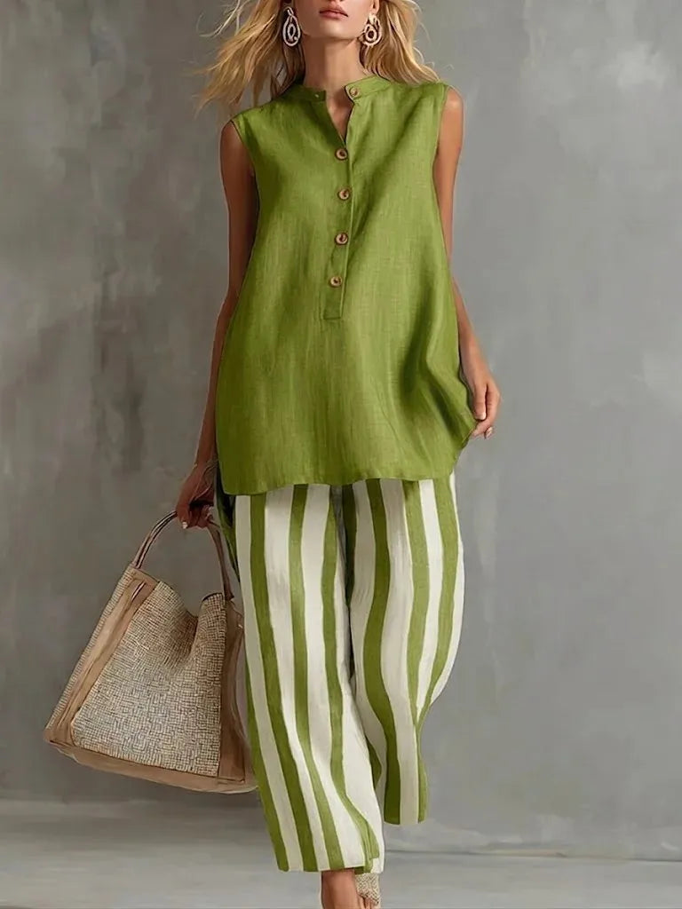 Geneva Striped Wide Leg Set