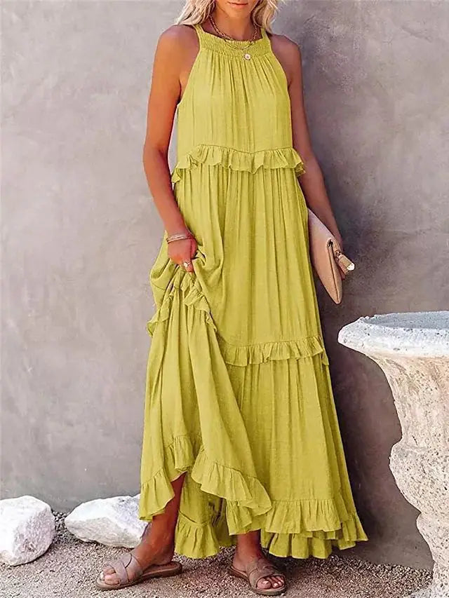 Felicia Ruffle Trim Maxi Dress
