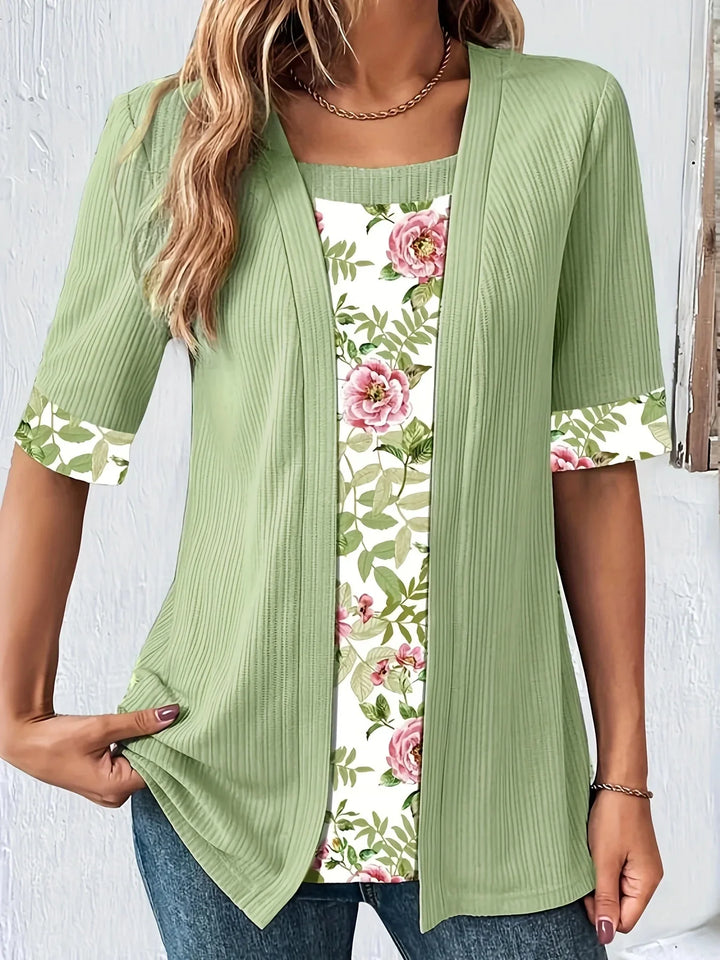 Elanique Casual Floral Two-Piece Set