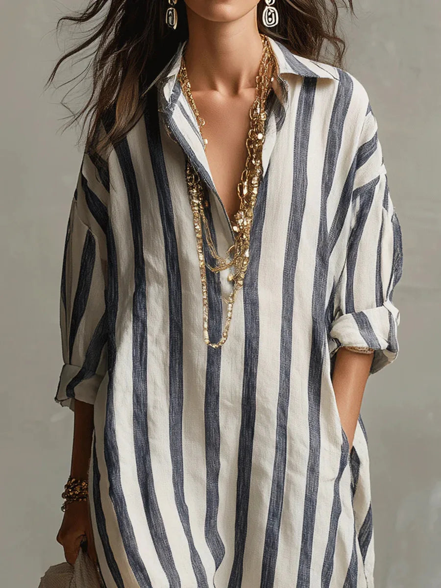 Cassie Linen Long Shirt Dress
