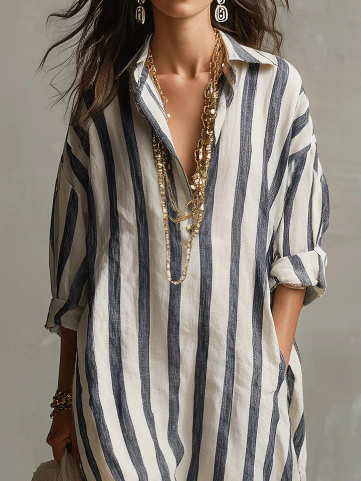 Cassie Linen Long Shirt Dress