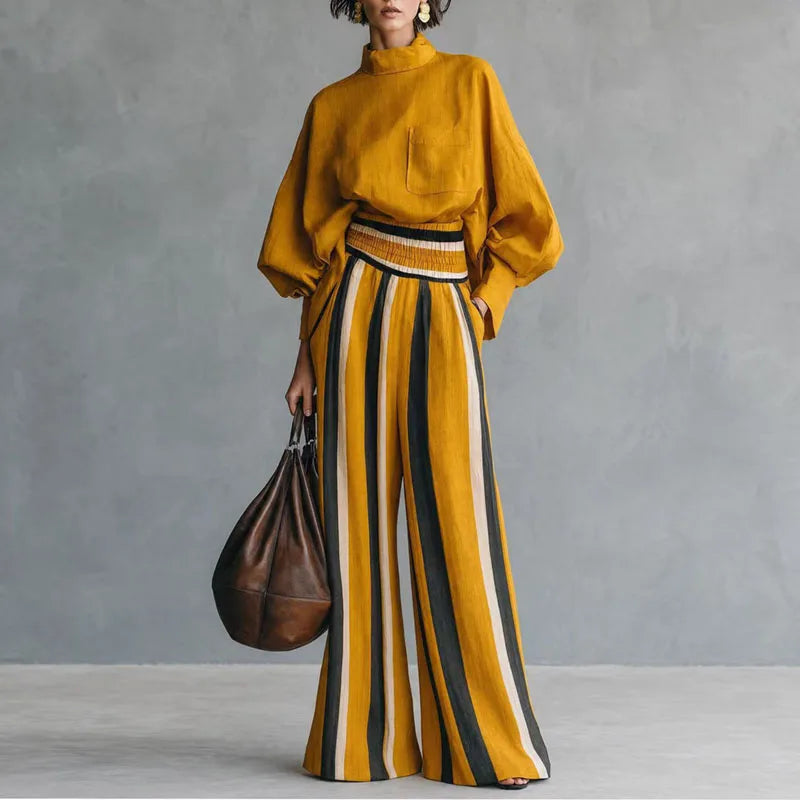 Adeline Relaxed Striped Pant Set