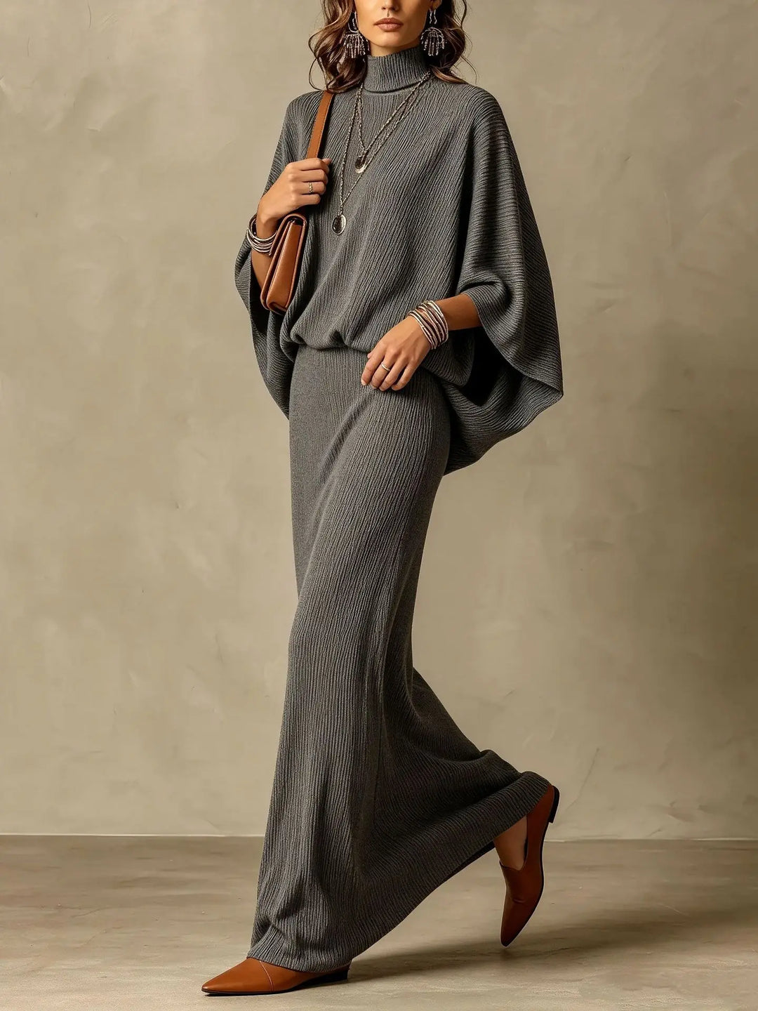 Wilhelmina Ribbed Knit Skirt Set