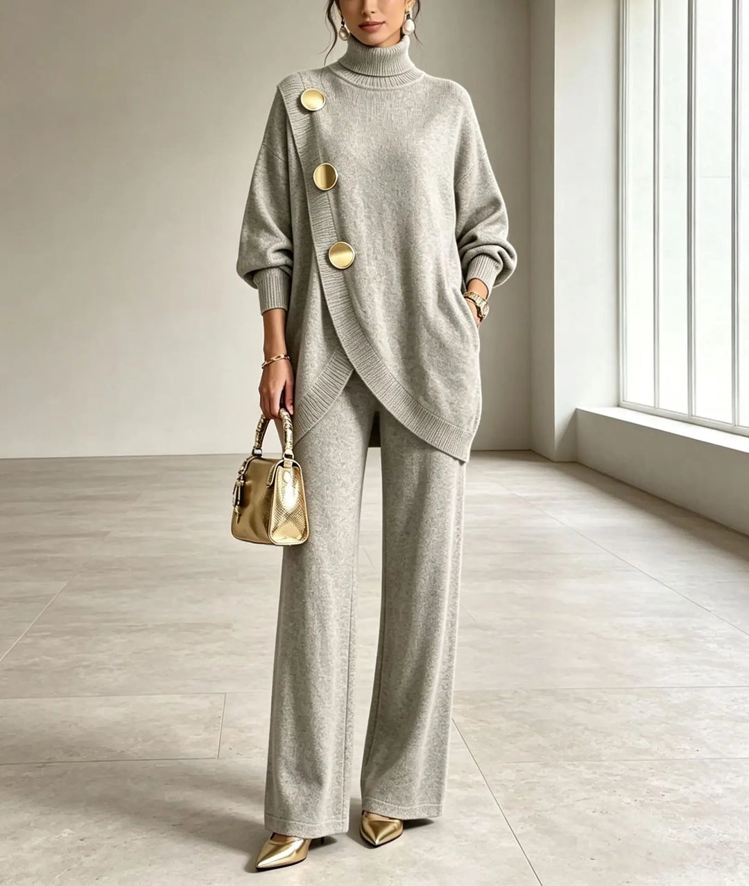 Isolde Wrap Front Sweater Set