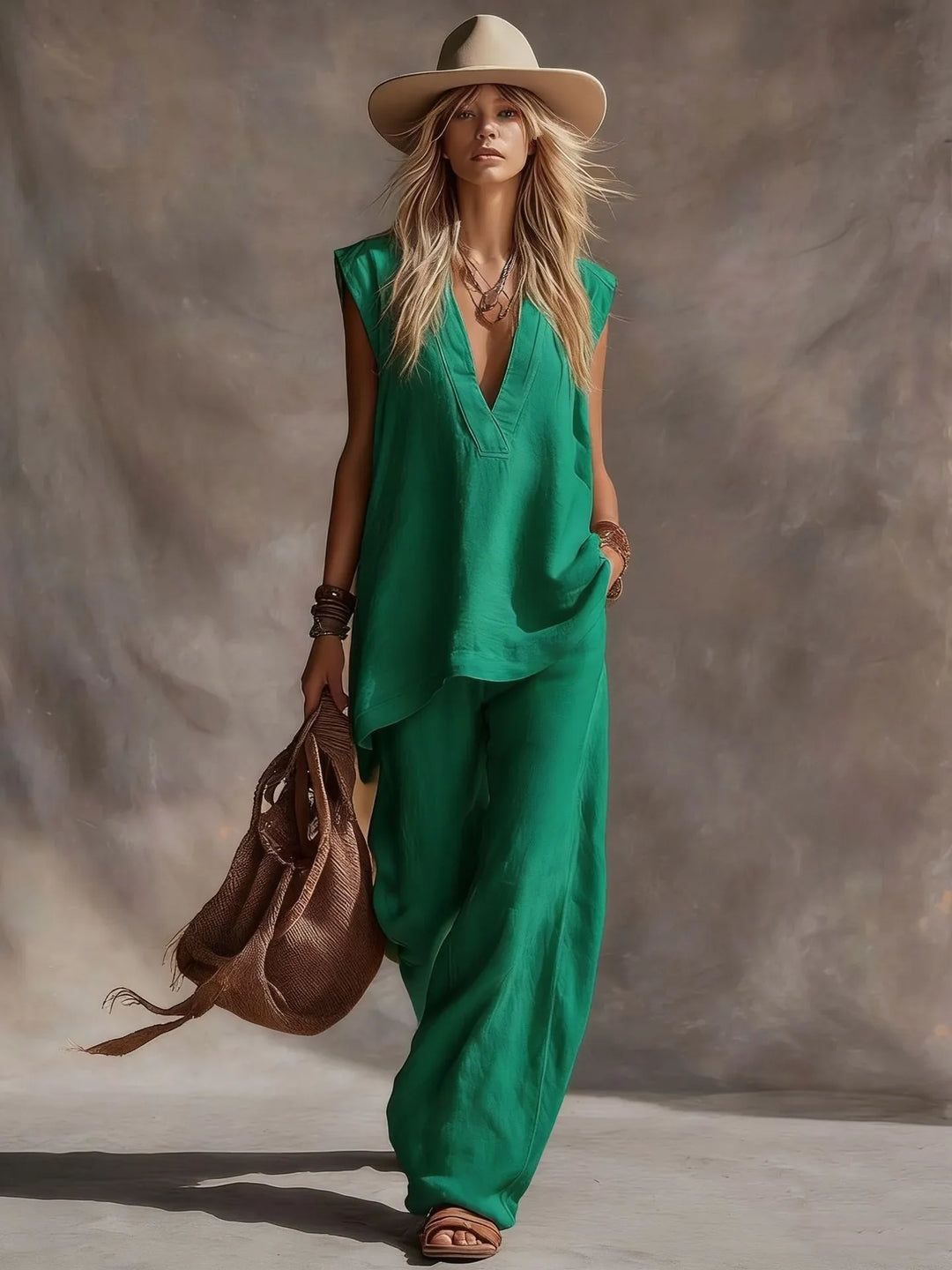 Serelia Wide Leg Two-Piece Set