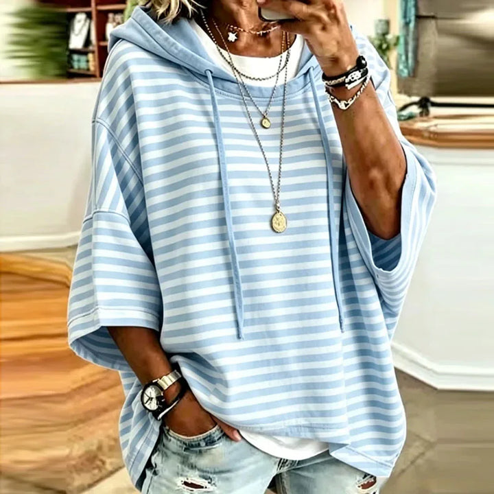 Yasmine Striped Hooded Pullover