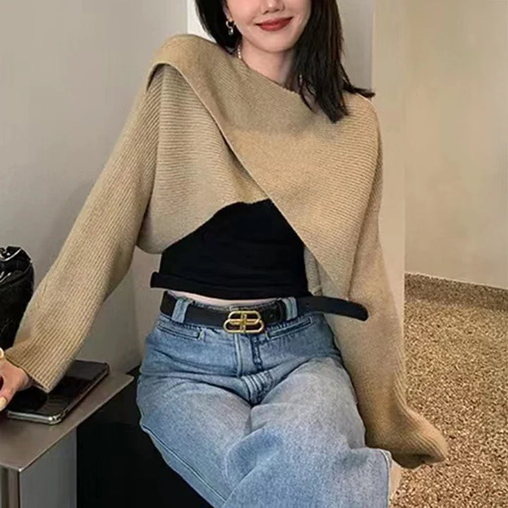 Genevra Crisscross Crop Sweater