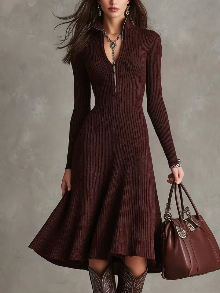 Aveline Quarter Zip Sweater Dress