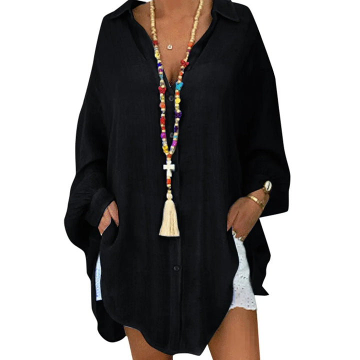 Florisse Button Front Tunic Blouse