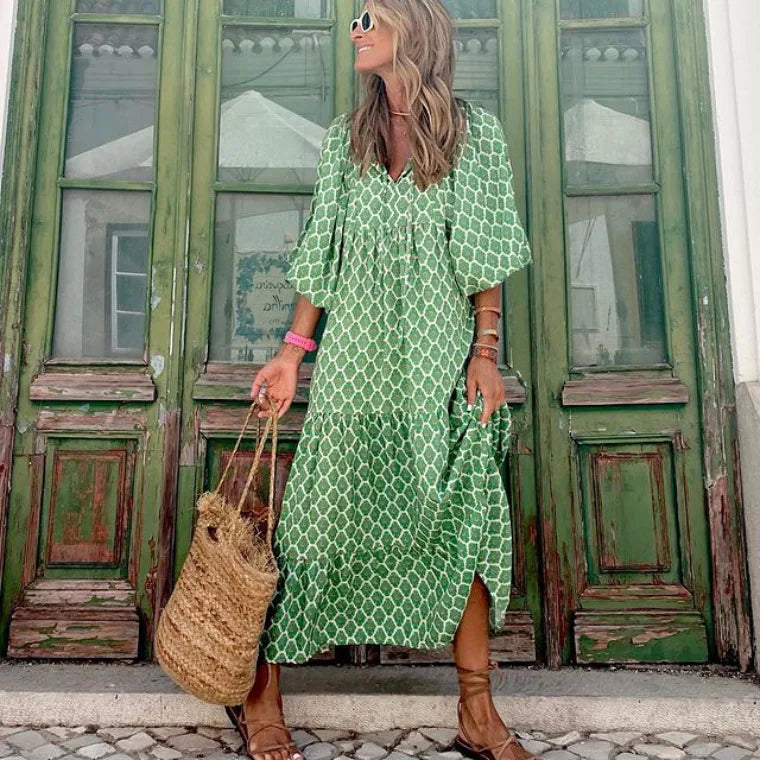 Lunaria Effortless Floral Boho Maxi Dress