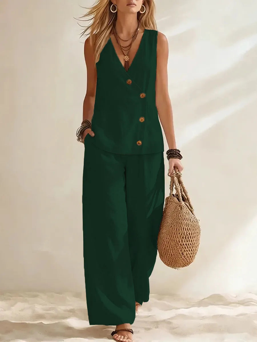 Mireza Button Vest Co-Ord Set