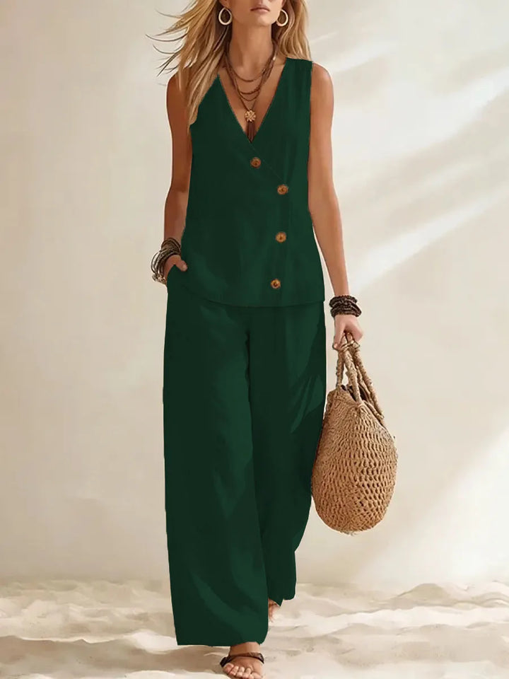 Mireza Button Vest Co-Ord Set