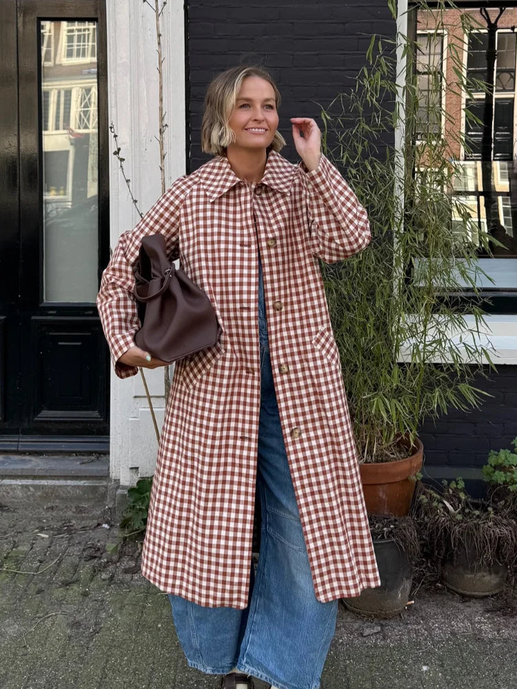 Emory Gingham Trench Coat