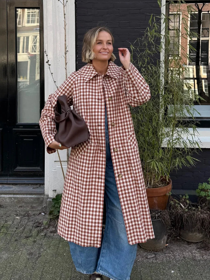 Emory Gingham Trench Coat