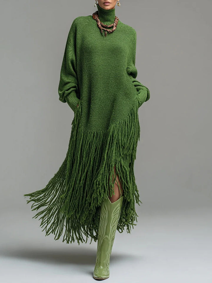 Marselle Fringe Knit Midi Dress