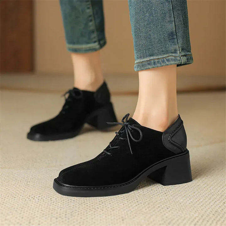 Velora Suede Block Heel Loafers