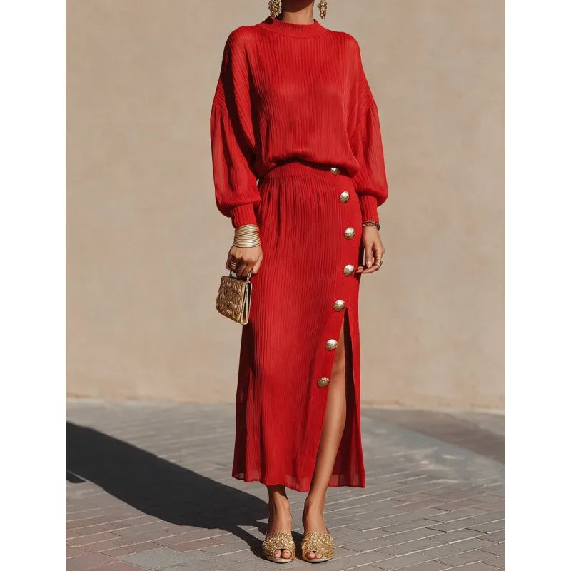 Cordelia Balloon Sleeve Sweater Dress