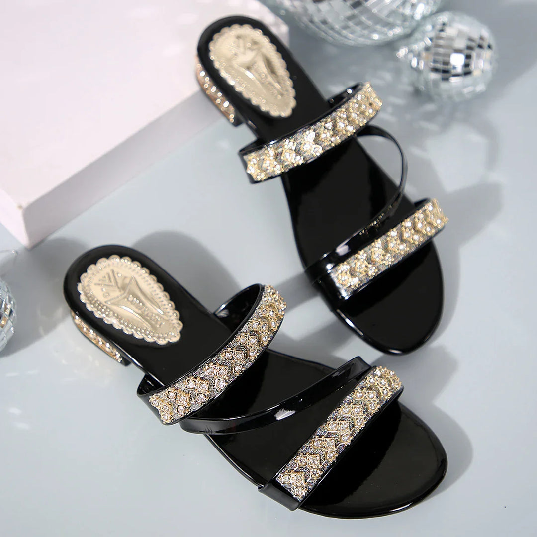 Ciara Rhinestone Slide Sandals