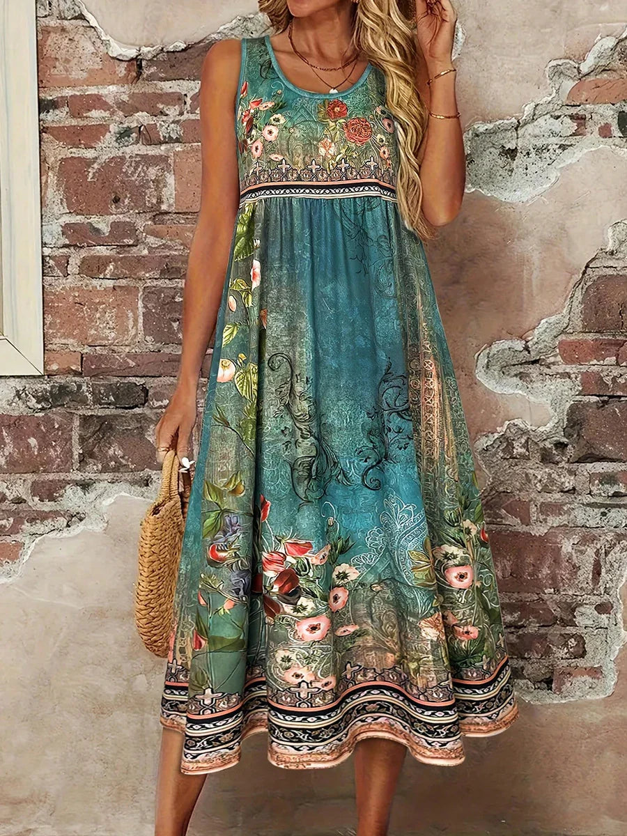 Brielle Boho Floral Midi Dress