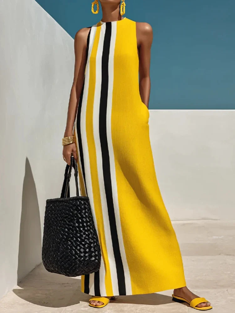 Marina Striped Pocket Maxi Dress
