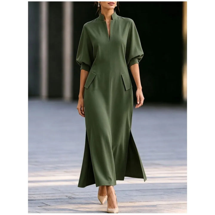Aria Stand Collar Maxi Dress