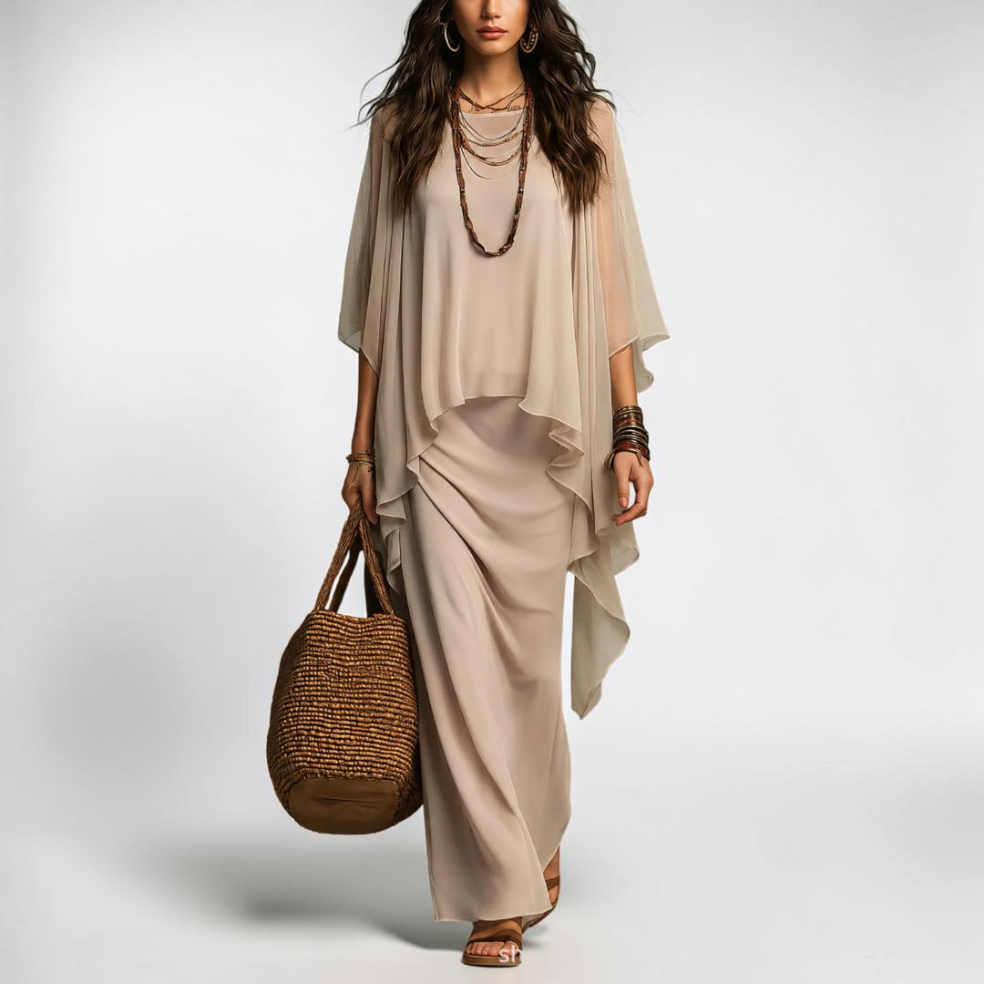 Fiorenza Chiffon Overlay Two Piece Set
