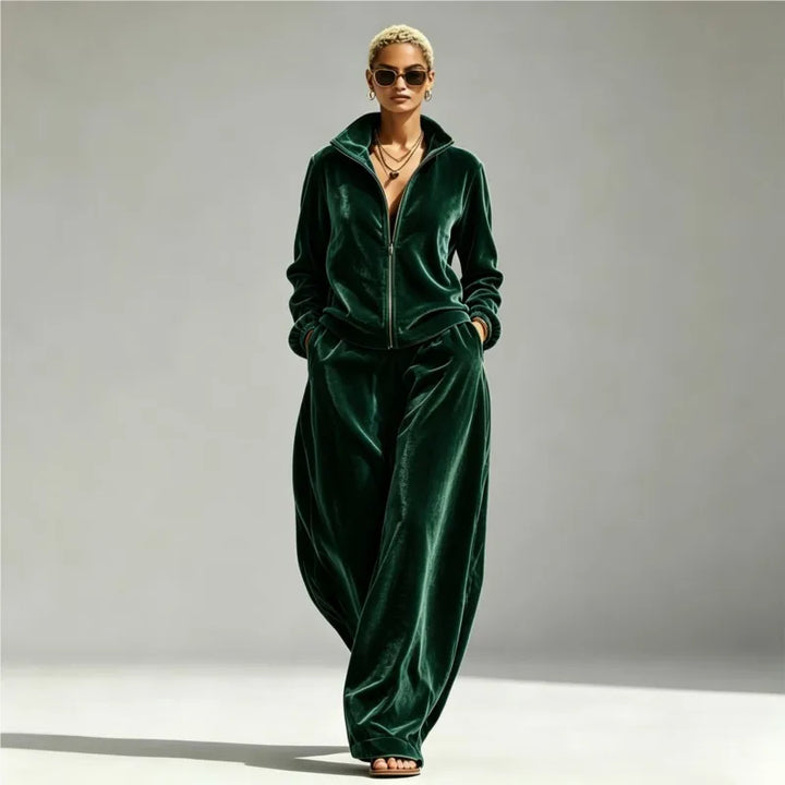 Jocelyn Zip Front Two-Piece Set