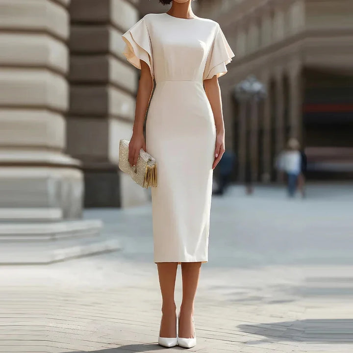 Fiona Ruffle Sleeve Midi Dress