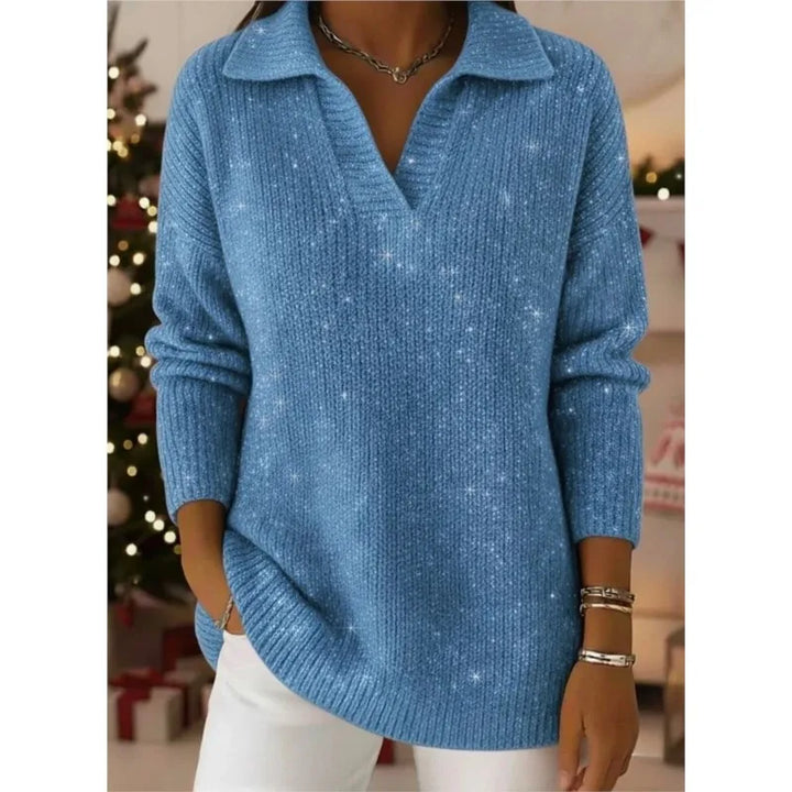 Wren Split Neck Sequin Sweater