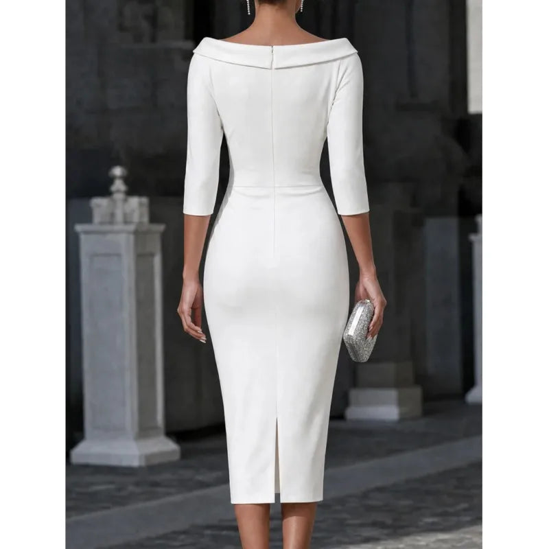Rosette Ruched Sheath Dress