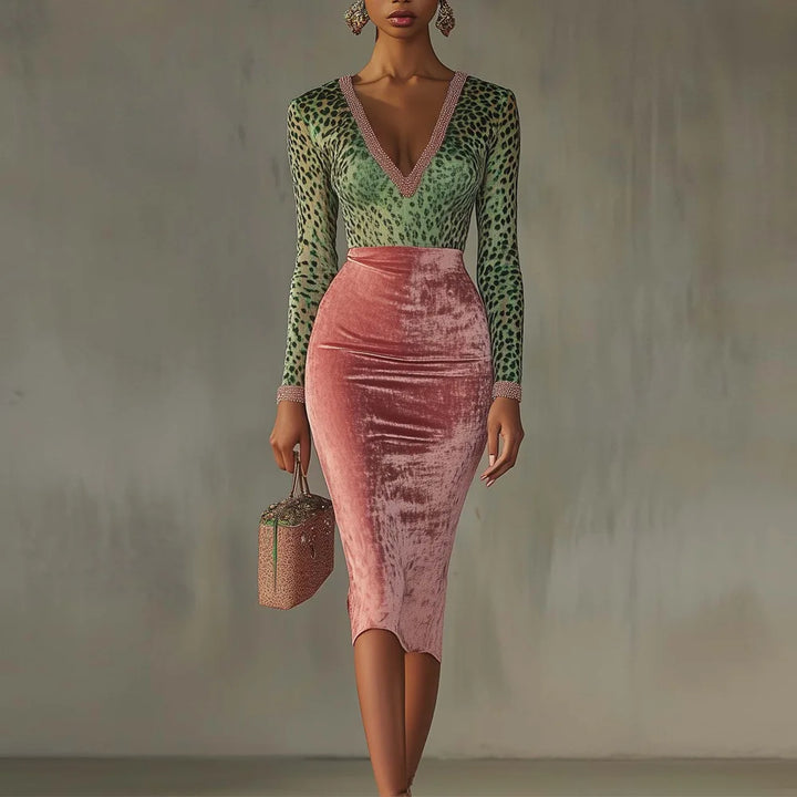 Eva Figure Skimming Velvet Dress