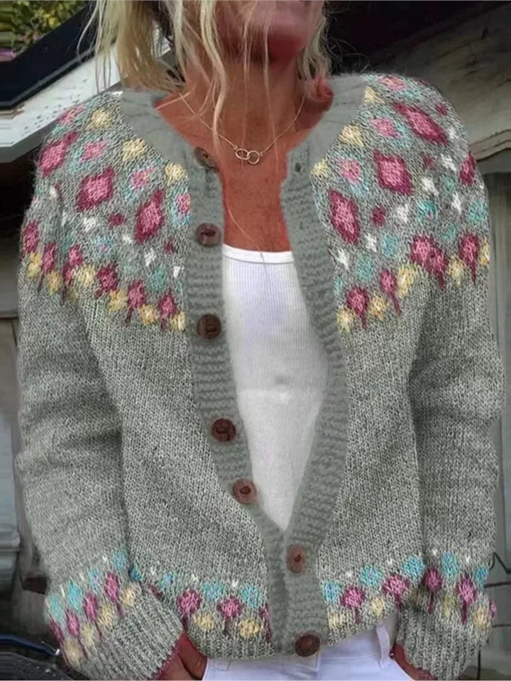 Elowyn Fair Isle Button Cardigan