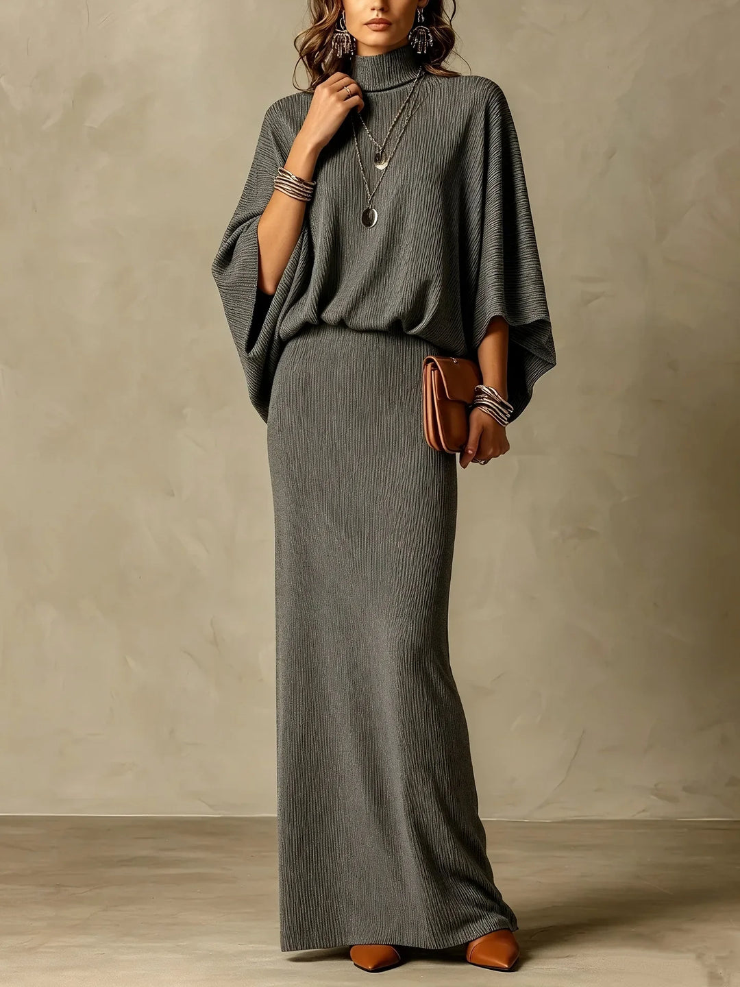 Wilhelmina Ribbed Knit Skirt Set