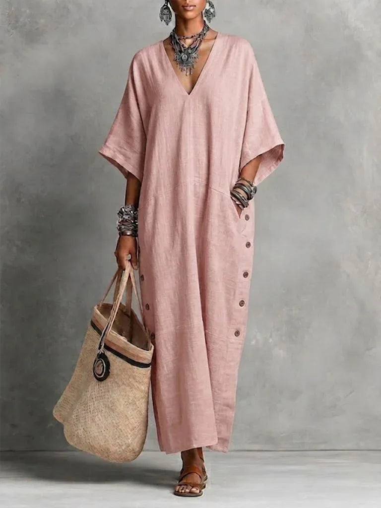 Veloura Relaxed V Neck Maxi Dress