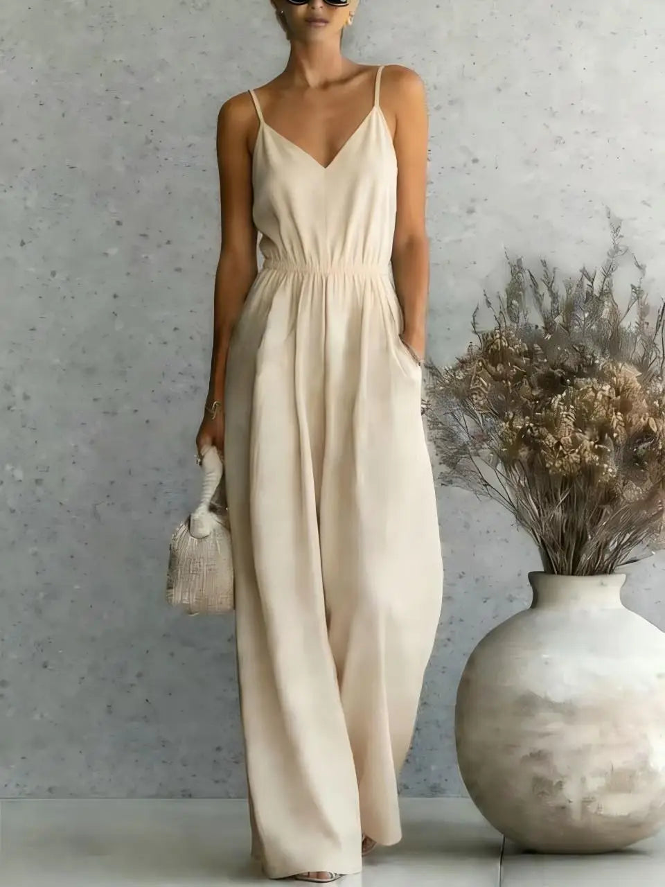 Hailey Wide Leg Casual Jumpsuit