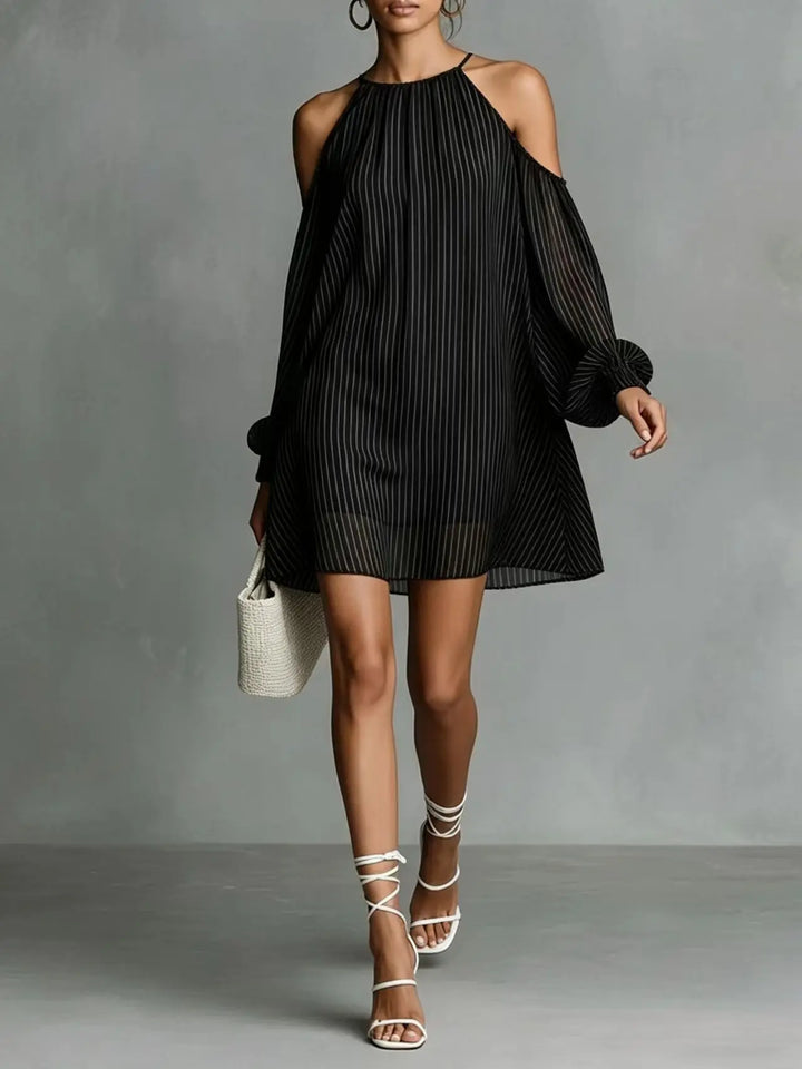 Elodie Off Shoulder Chiffon Mini Dress