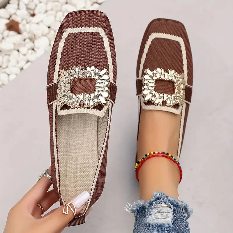 Andrea Breathable Knit Slip On Loafers