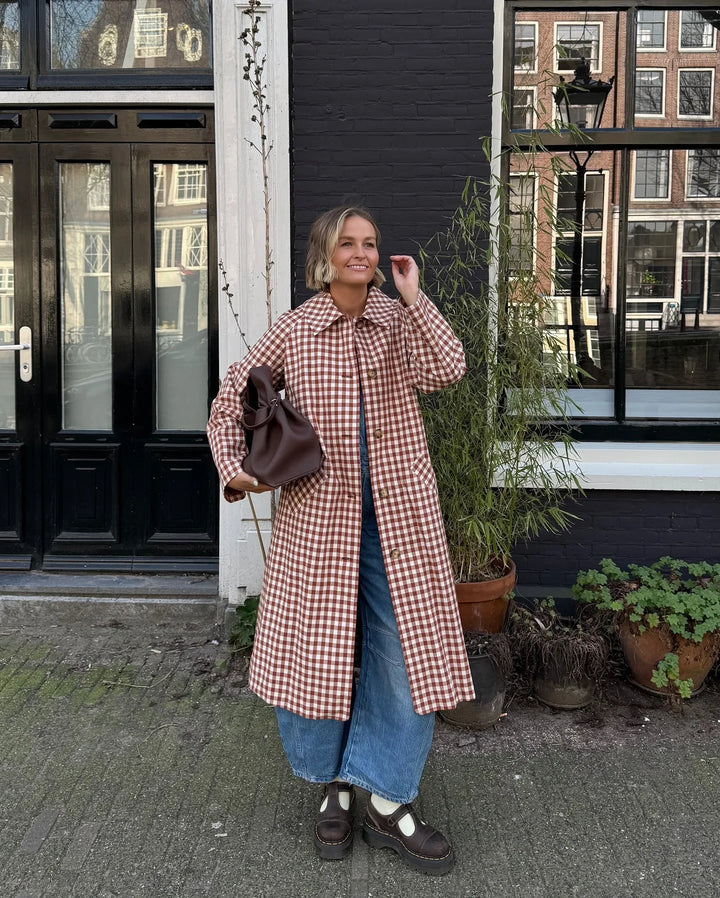 Emory Gingham Trench Coat