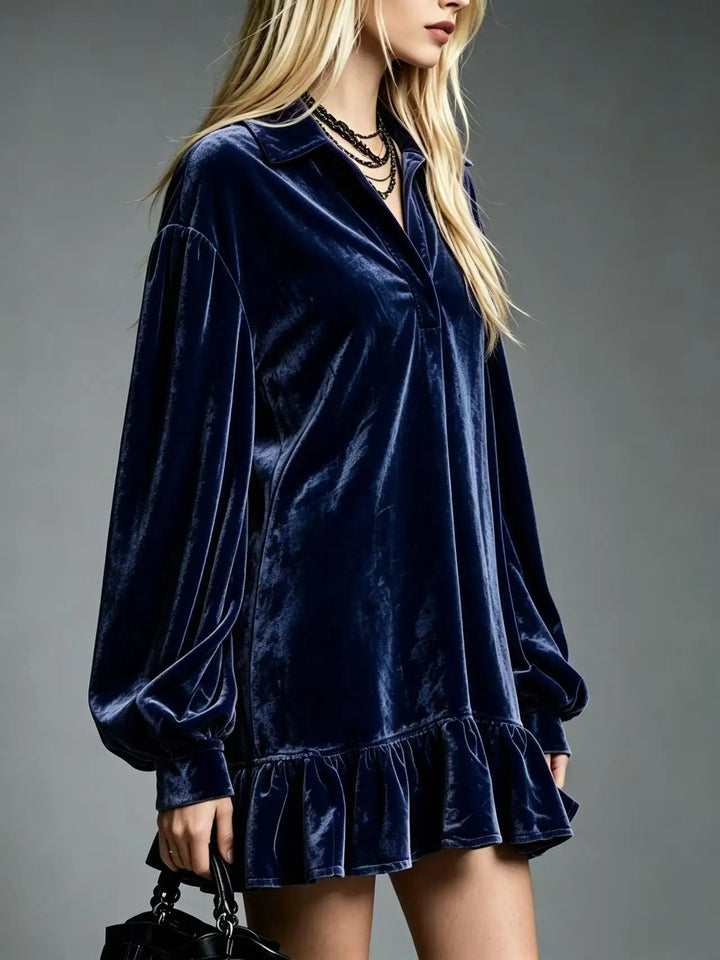 Kinsley Velvet Ruffle Mini Dress