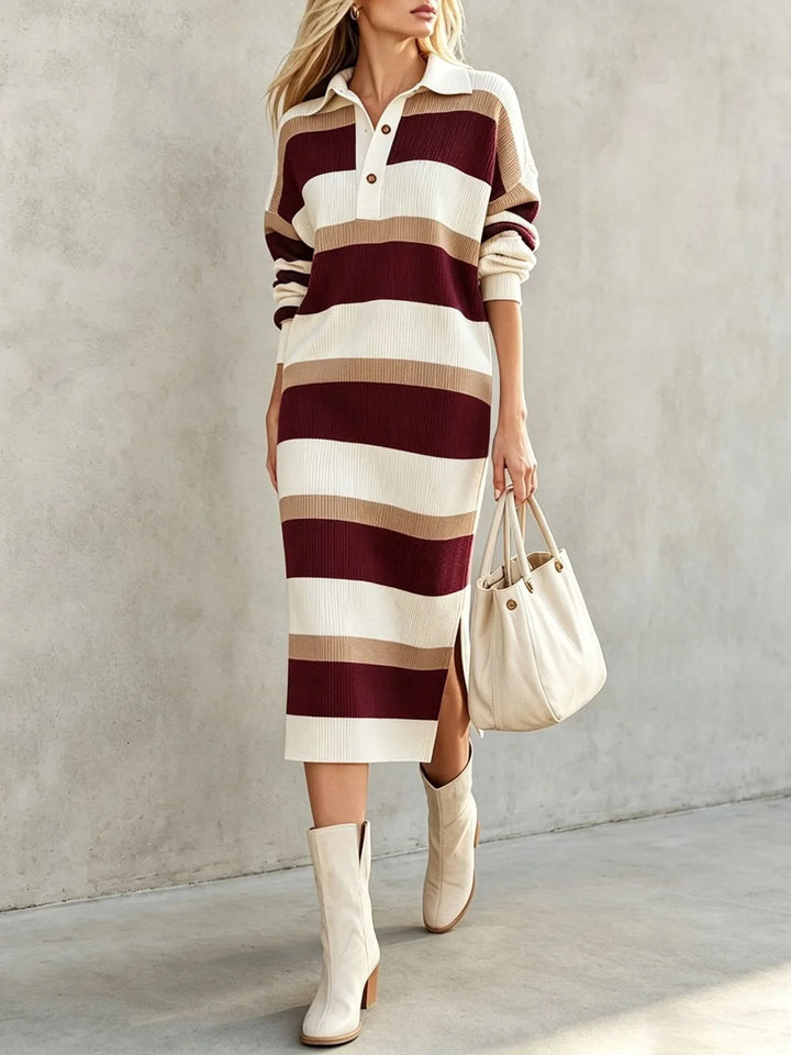 Amika Striped Polo Midi Dress