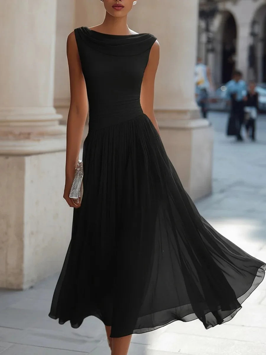 Faye Flowing Pleated Midi Dress