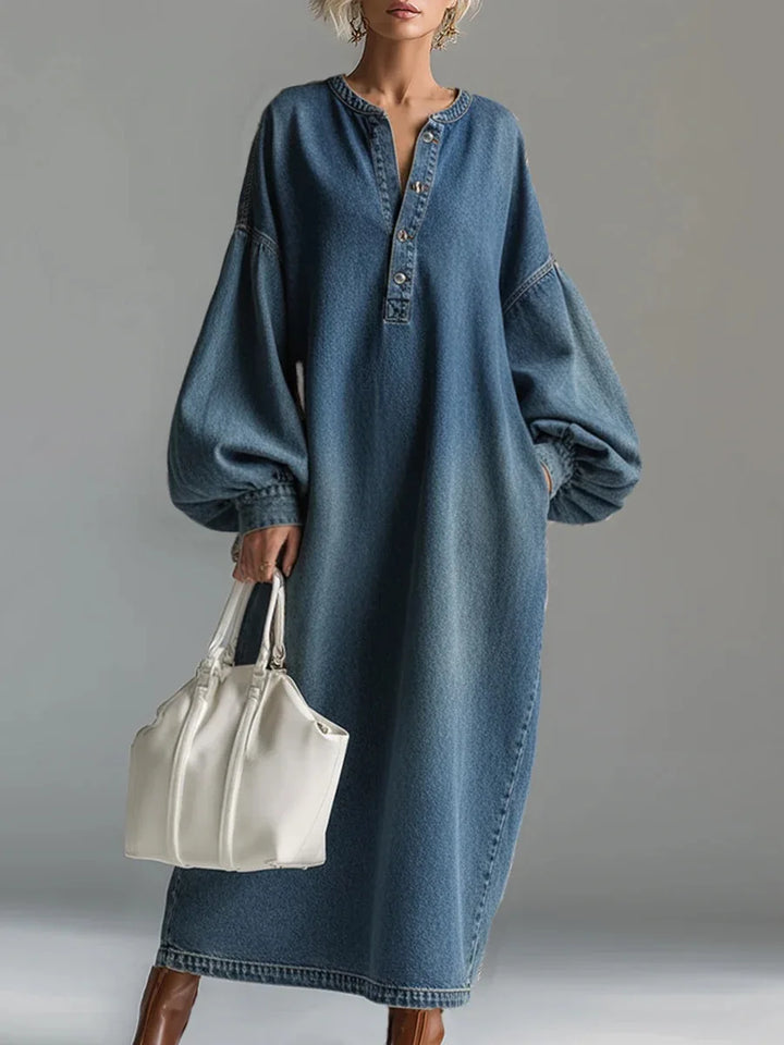 Amanda Relaxed Denim Maxi Dress
