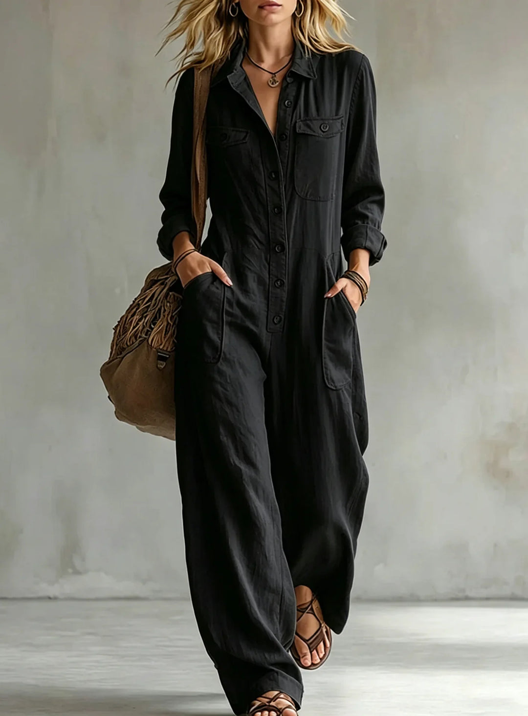 Emaris Wide Leg Utility Jumpsuit